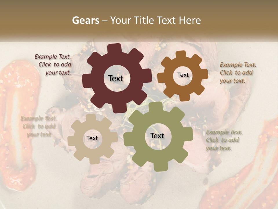 A Plate Of Meat With Sauce On The Side PowerPoint Template