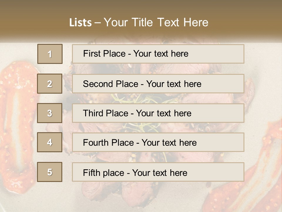 A Plate Of Meat With Sauce On The Side PowerPoint Template