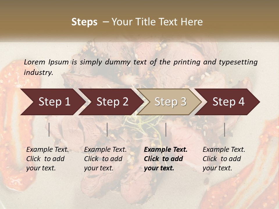 A Plate Of Meat With Sauce On The Side PowerPoint Template