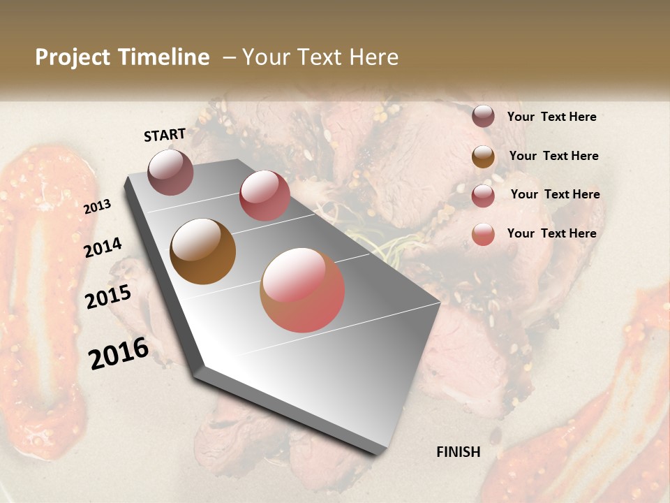 A Plate Of Meat With Sauce On The Side PowerPoint Template