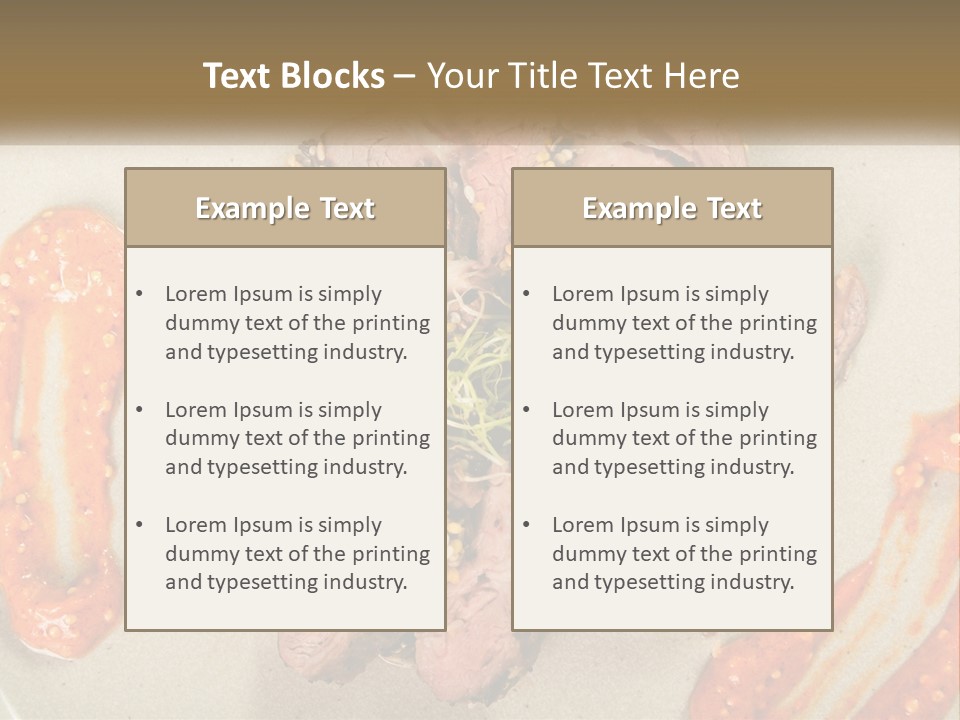 A Plate Of Meat With Sauce On The Side PowerPoint Template