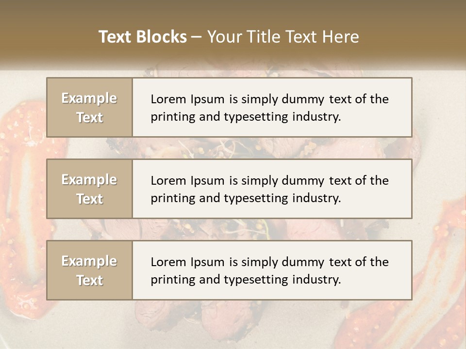 A Plate Of Meat With Sauce On The Side PowerPoint Template