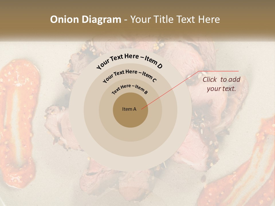 A Plate Of Meat With Sauce On The Side PowerPoint Template