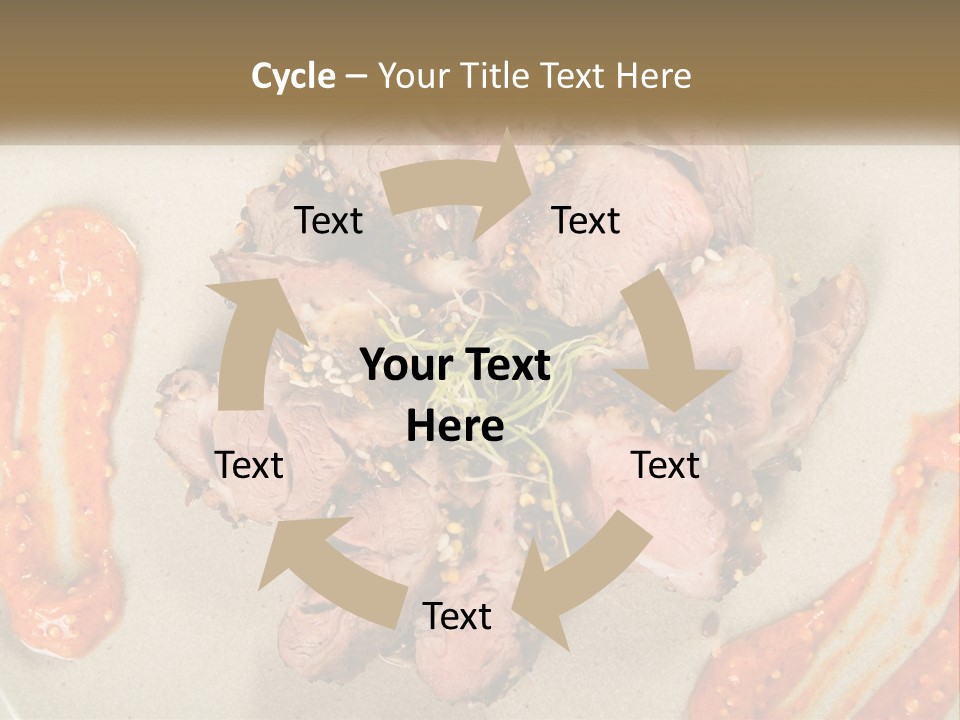 A Plate Of Meat With Sauce On The Side PowerPoint Template