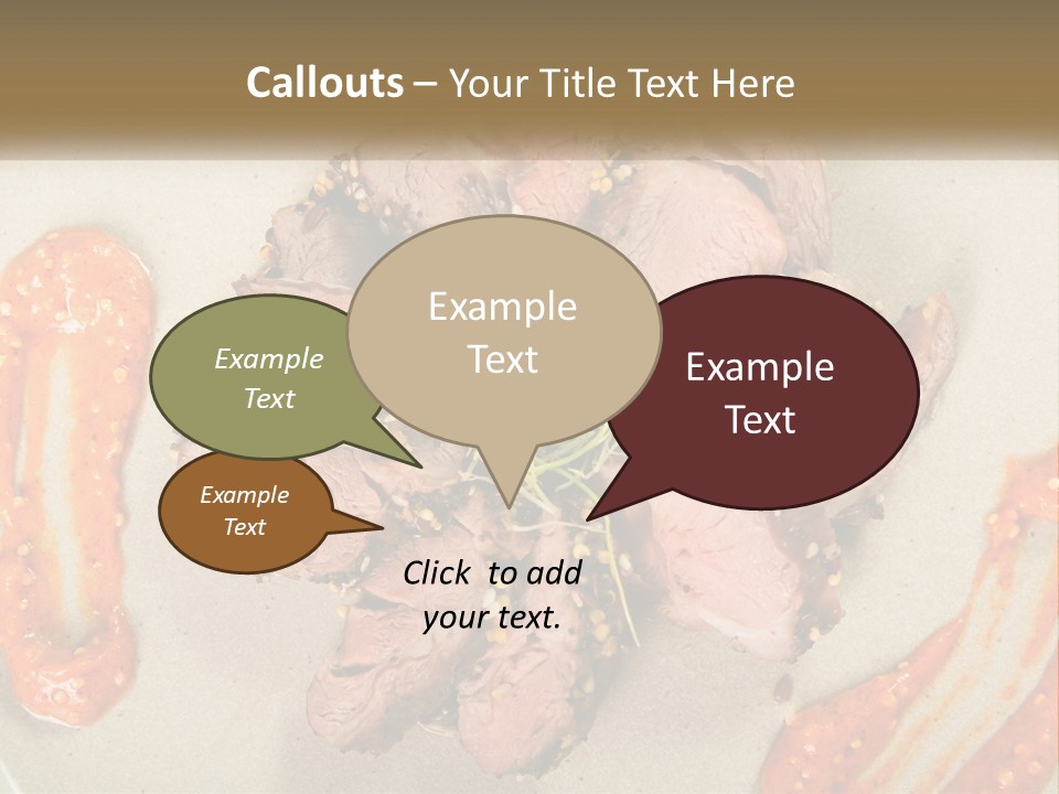 A Plate Of Meat With Sauce On The Side PowerPoint Template