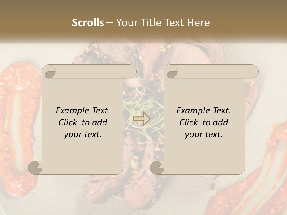 A Plate Of Meat With Sauce On The Side PowerPoint Template