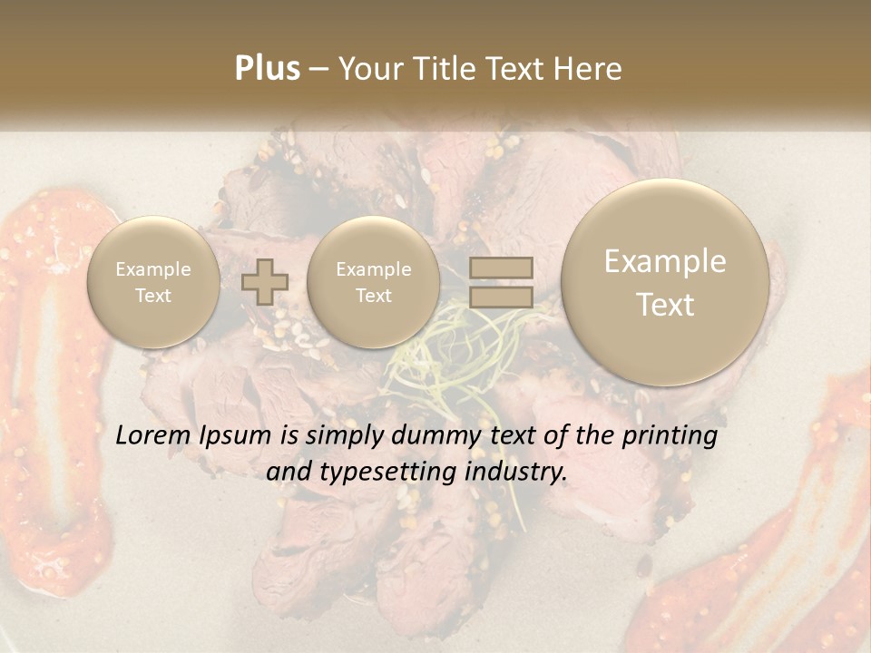 A Plate Of Meat With Sauce On The Side PowerPoint Template