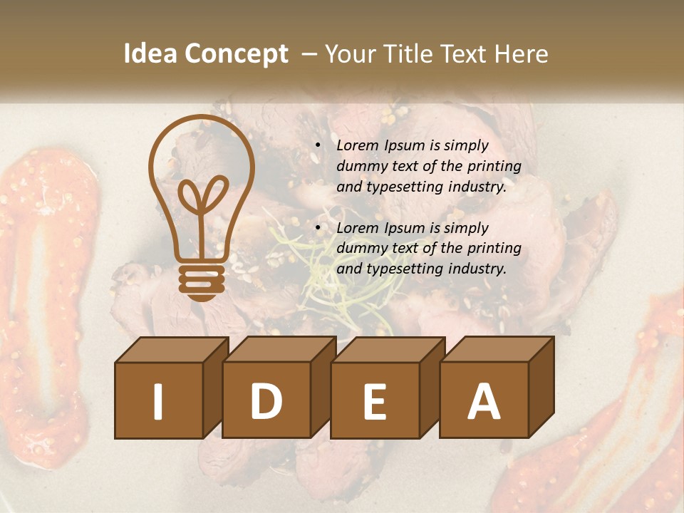 A Plate Of Meat With Sauce On The Side PowerPoint Template