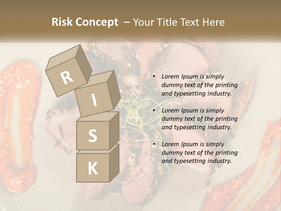 A Plate Of Meat With Sauce On The Side PowerPoint Template