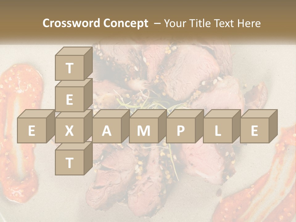 A Plate Of Meat With Sauce On The Side PowerPoint Template