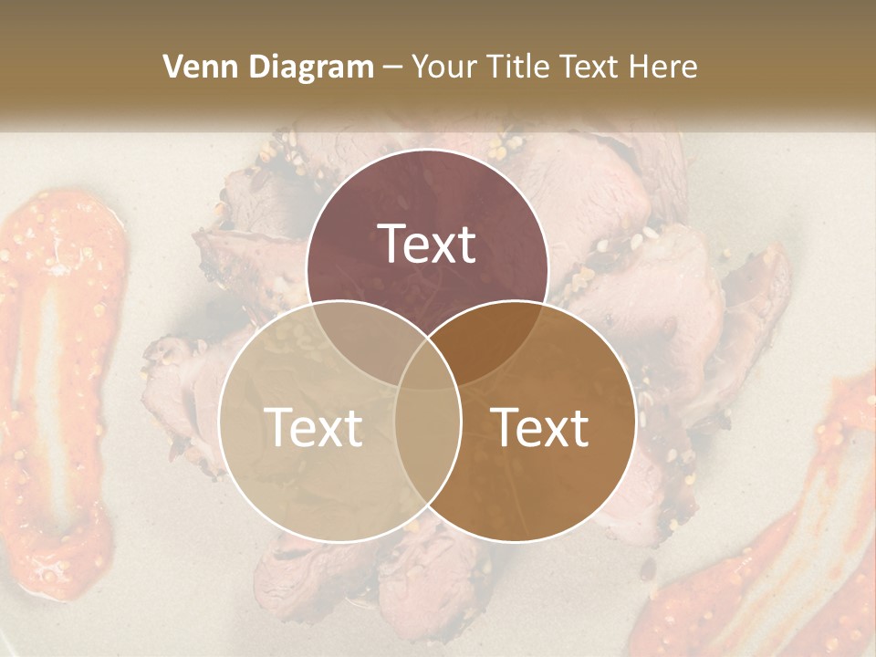 A Plate Of Meat With Sauce On The Side PowerPoint Template