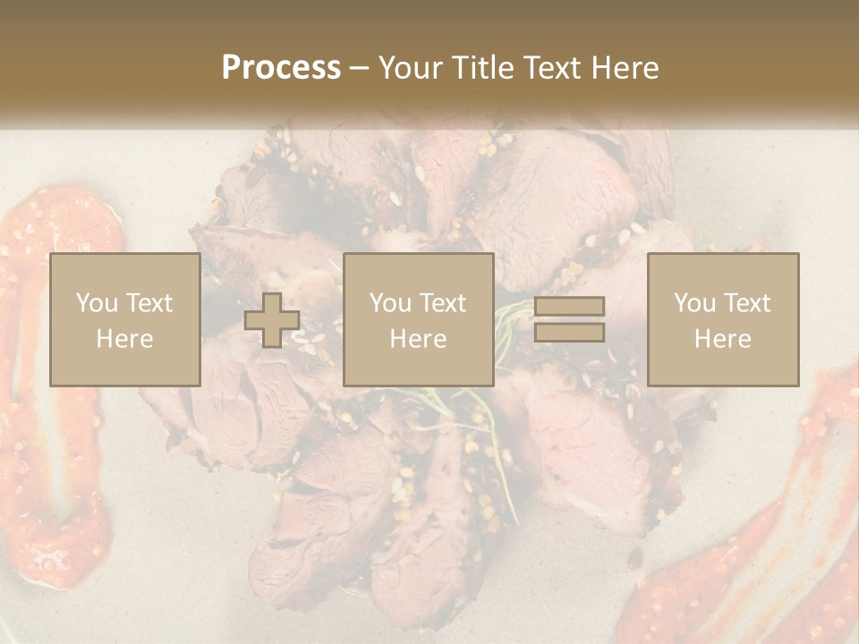 A Plate Of Meat With Sauce On The Side PowerPoint Template