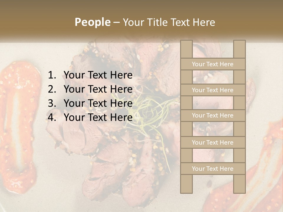 A Plate Of Meat With Sauce On The Side PowerPoint Template
