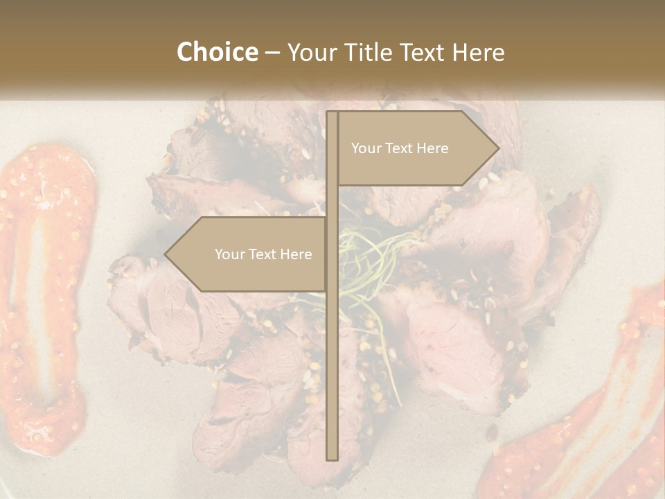 A Plate Of Meat With Sauce On The Side PowerPoint Template