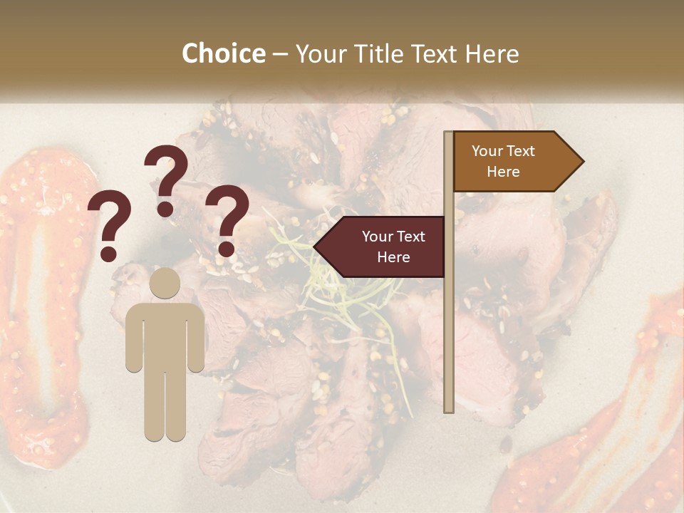 A Plate Of Meat With Sauce On The Side PowerPoint Template