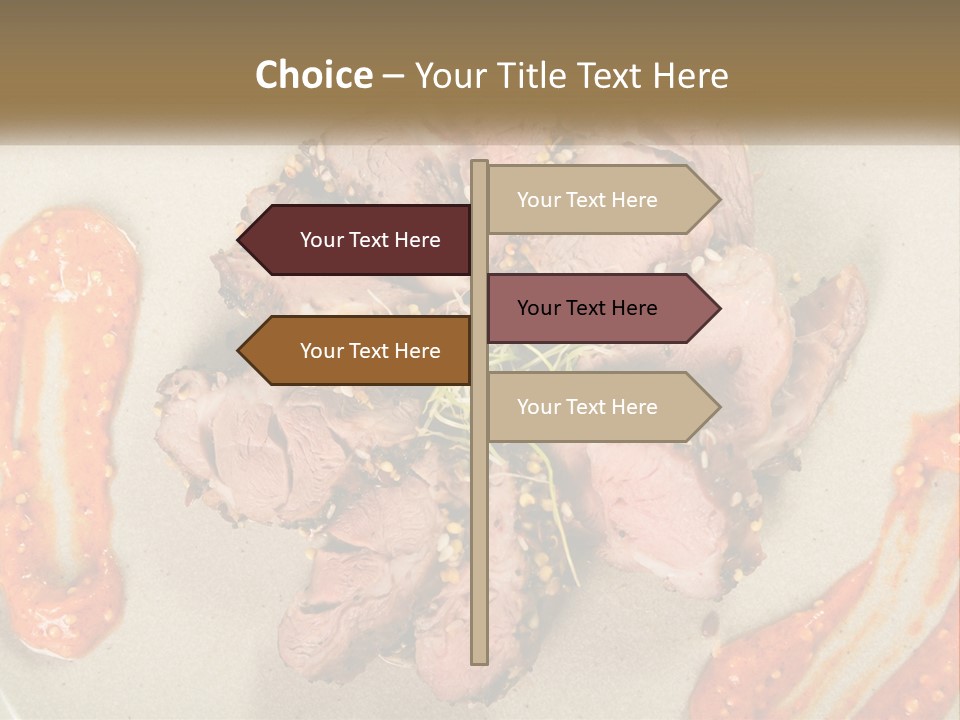 A Plate Of Meat With Sauce On The Side PowerPoint Template