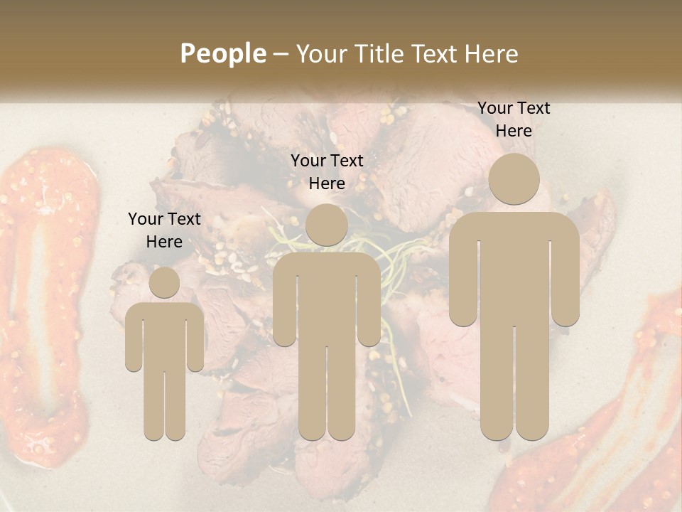 A Plate Of Meat With Sauce On The Side PowerPoint Template