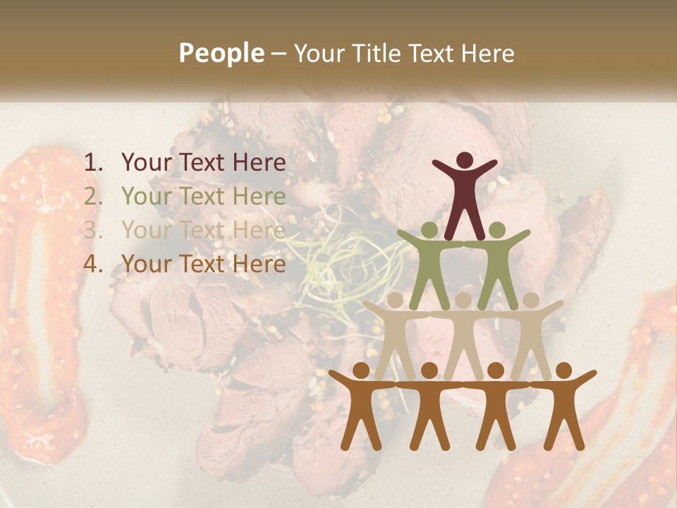 A Plate Of Meat With Sauce On The Side PowerPoint Template