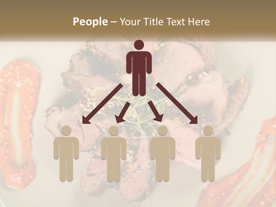 A Plate Of Meat With Sauce On The Side PowerPoint Template