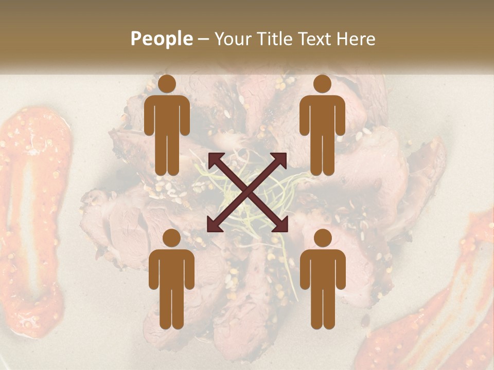 A Plate Of Meat With Sauce On The Side PowerPoint Template