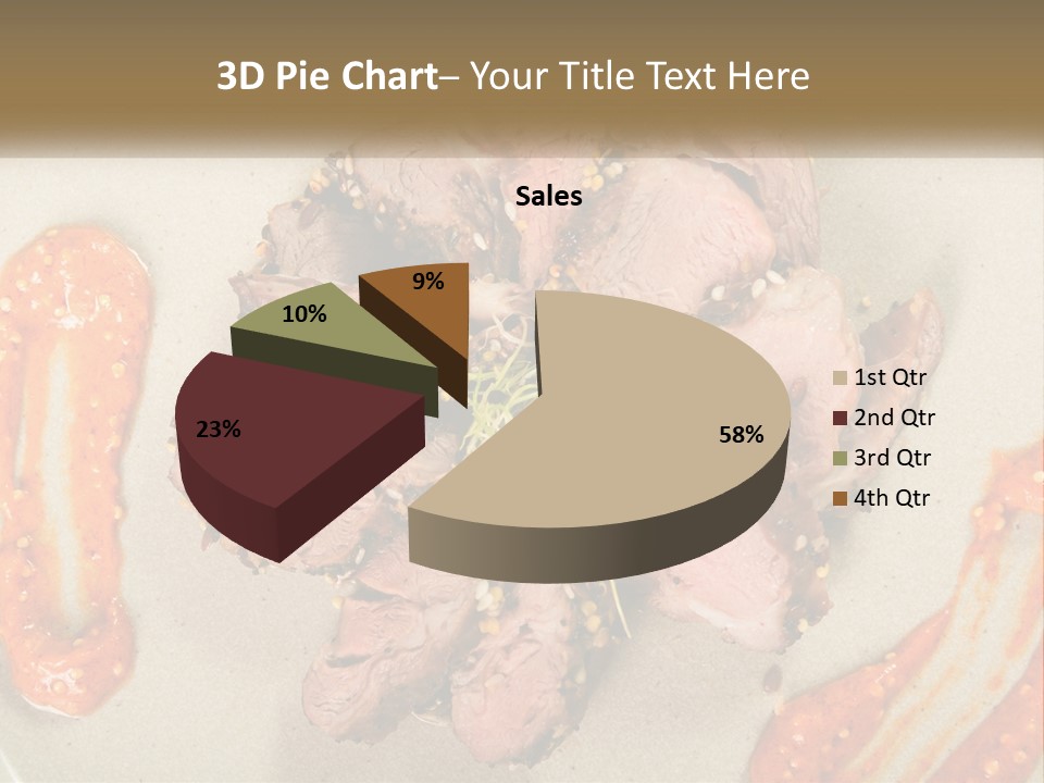 A Plate Of Meat With Sauce On The Side PowerPoint Template