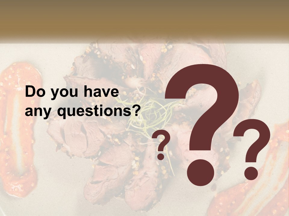 A Plate Of Meat With Sauce On The Side PowerPoint Template