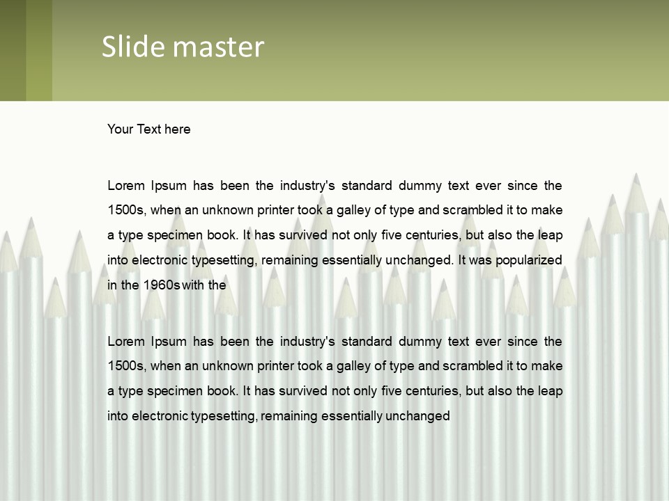 A Bunch Of Pencils Are Lined Up In A Row PowerPoint Template