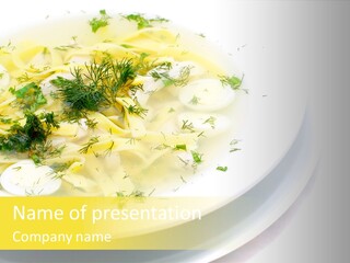 A Plate Of Pasta With Parsley On Top Of It PowerPoint Template