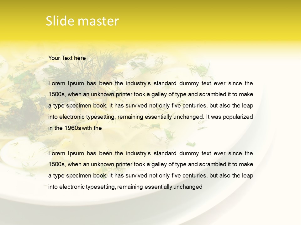 A Plate Of Pasta With Parsley On Top Of It PowerPoint Template
