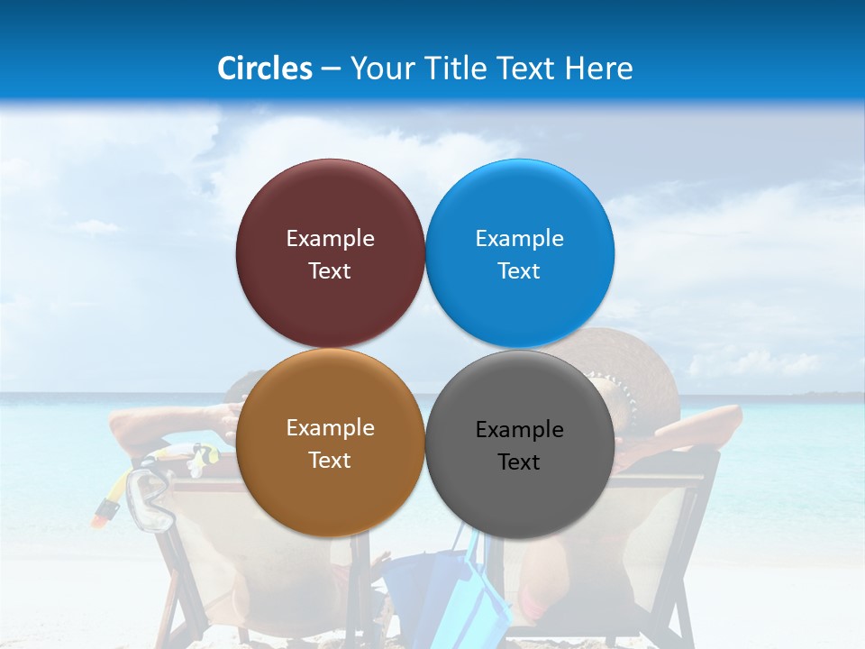 Two People Sitting In Chairs On A Beach PowerPoint Template