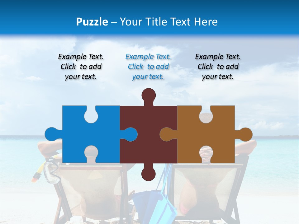 Two People Sitting In Chairs On A Beach PowerPoint Template