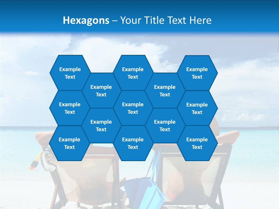 Two People Sitting In Chairs On A Beach PowerPoint Template