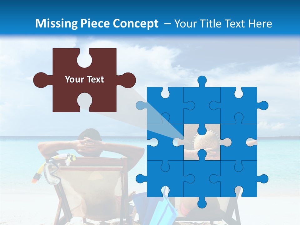 Two People Sitting In Chairs On A Beach PowerPoint Template