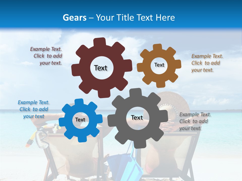 Two People Sitting In Chairs On A Beach PowerPoint Template