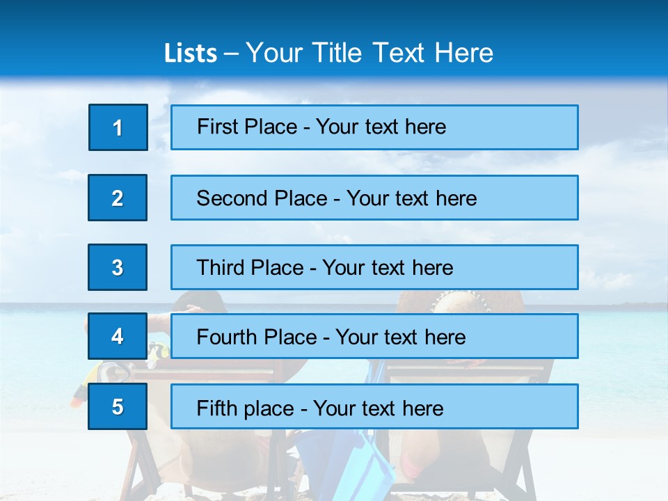 Two People Sitting In Chairs On A Beach PowerPoint Template