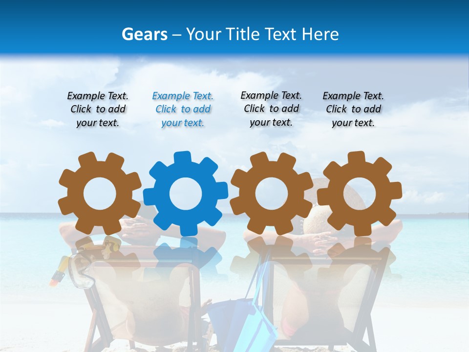 Two People Sitting In Chairs On A Beach PowerPoint Template