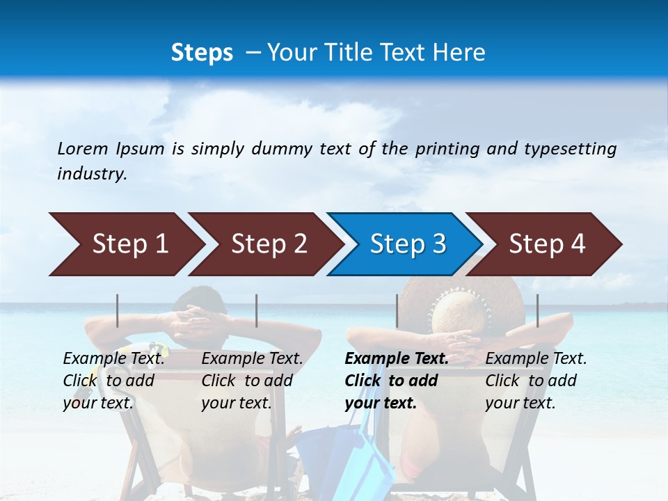 Two People Sitting In Chairs On A Beach PowerPoint Template
