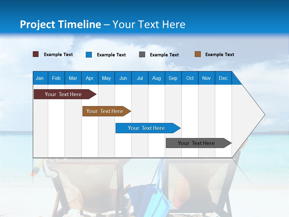 Two People Sitting In Chairs On A Beach PowerPoint Template
