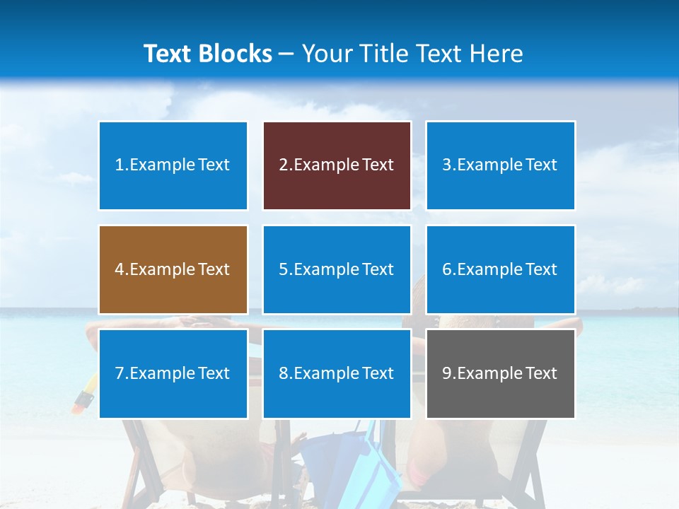 Two People Sitting In Chairs On A Beach PowerPoint Template