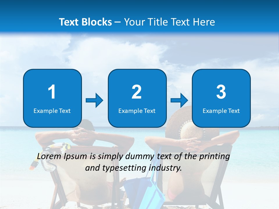 Two People Sitting In Chairs On A Beach PowerPoint Template