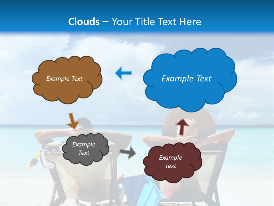 Two People Sitting In Chairs On A Beach PowerPoint Template