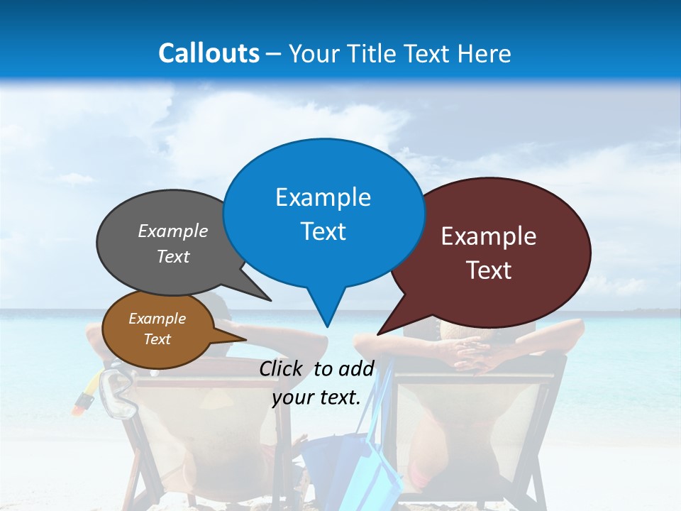 Two People Sitting In Chairs On A Beach PowerPoint Template