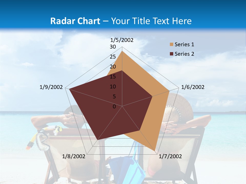Two People Sitting In Chairs On A Beach PowerPoint Template