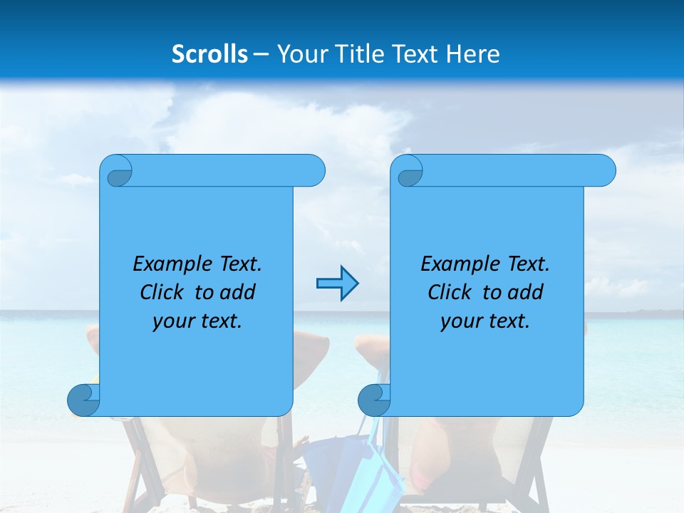 Two People Sitting In Chairs On A Beach PowerPoint Template