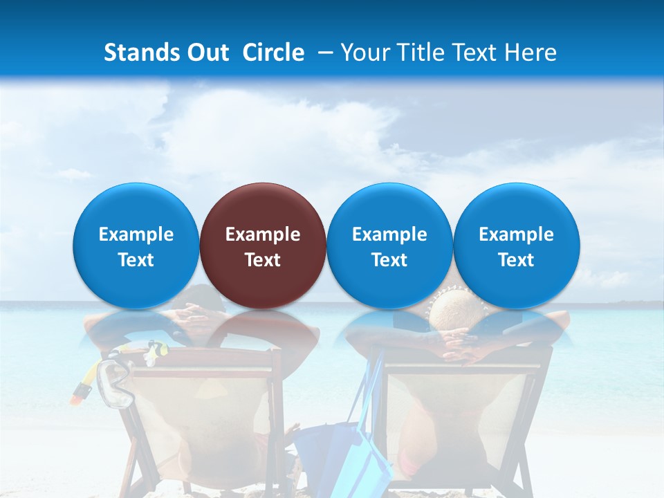 Two People Sitting In Chairs On A Beach PowerPoint Template