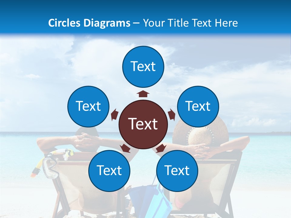 Two People Sitting In Chairs On A Beach PowerPoint Template