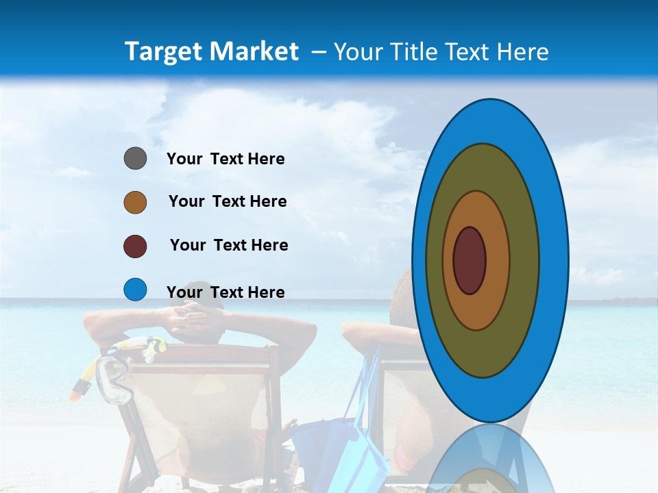 Two People Sitting In Chairs On A Beach PowerPoint Template