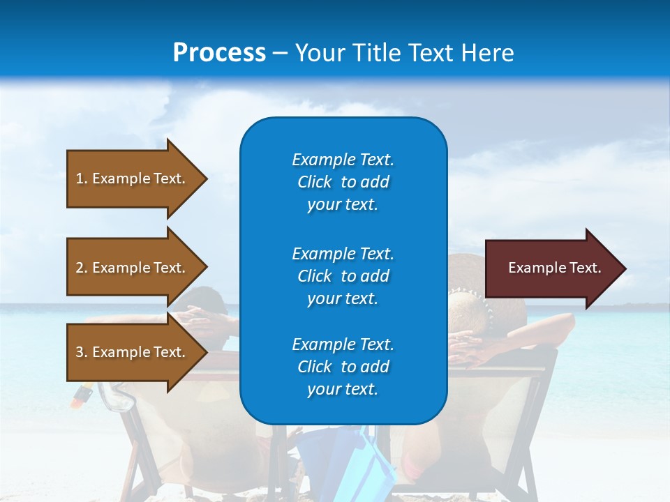 Two People Sitting In Chairs On A Beach PowerPoint Template