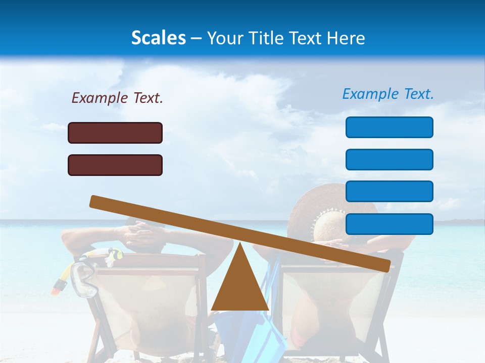 Two People Sitting In Chairs On A Beach PowerPoint Template