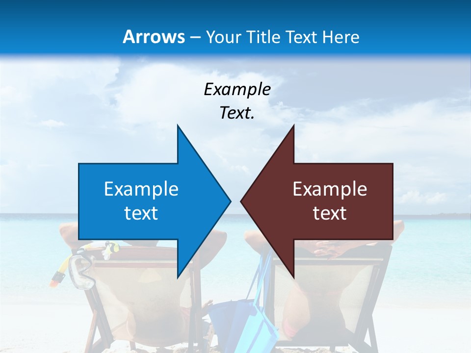 Two People Sitting In Chairs On A Beach PowerPoint Template